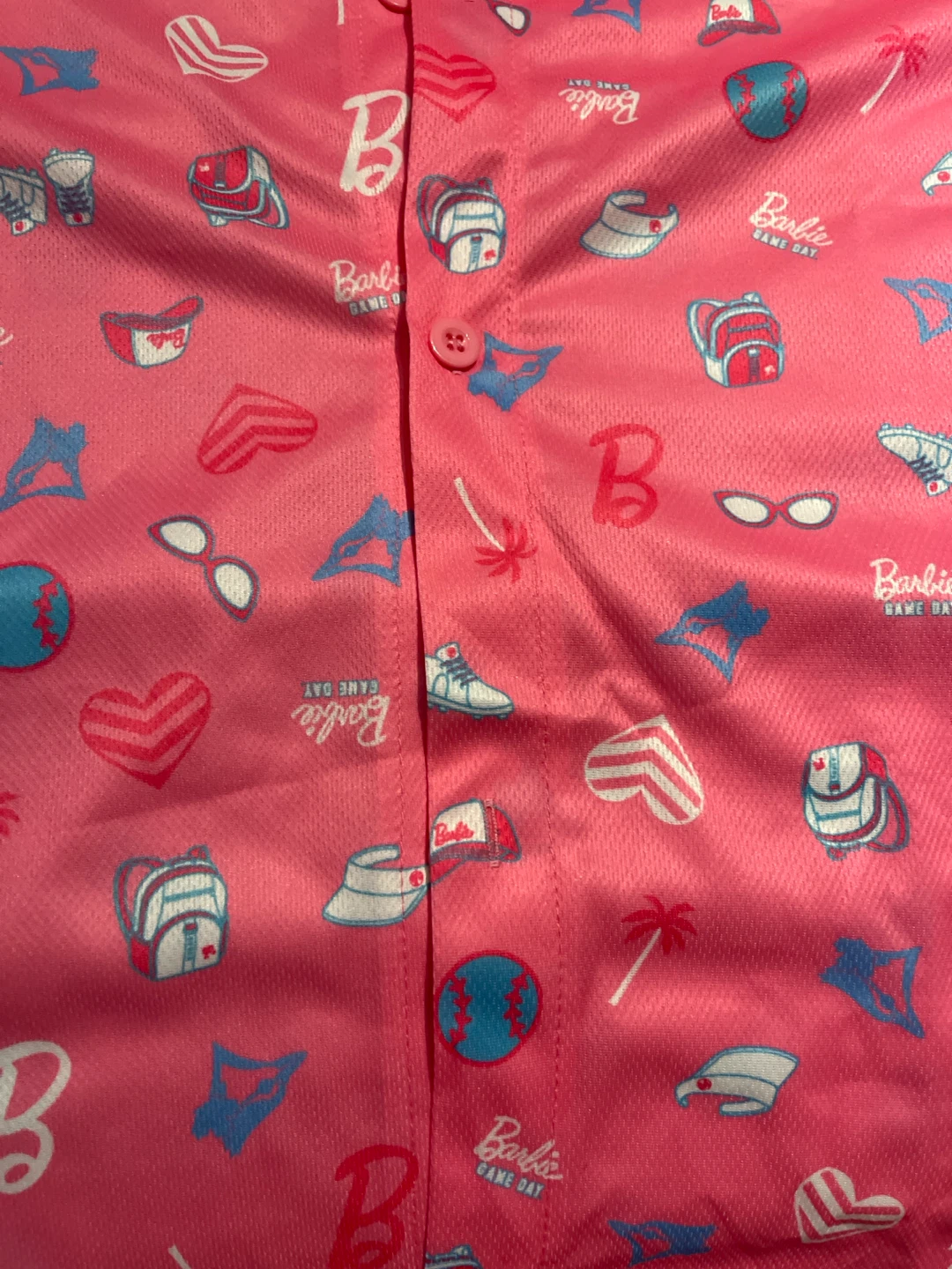 Barbie Game Day Button-Up Shirt - Pink - XL - photo 4