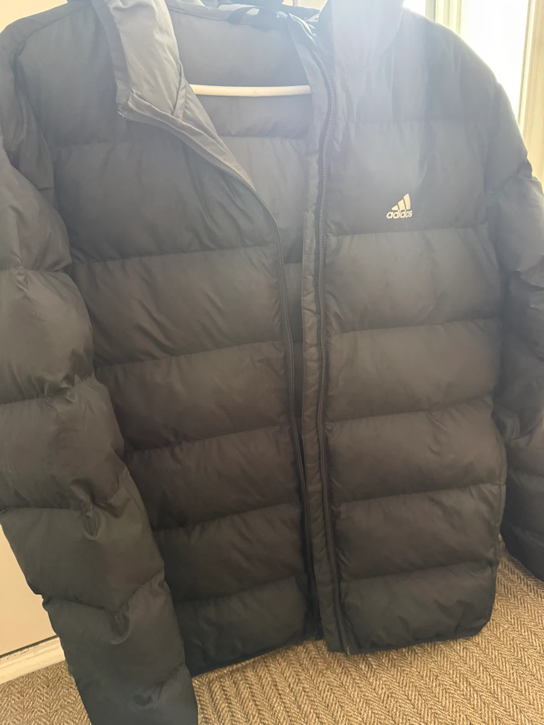 Adidas Hooded Puffer Jacket Black