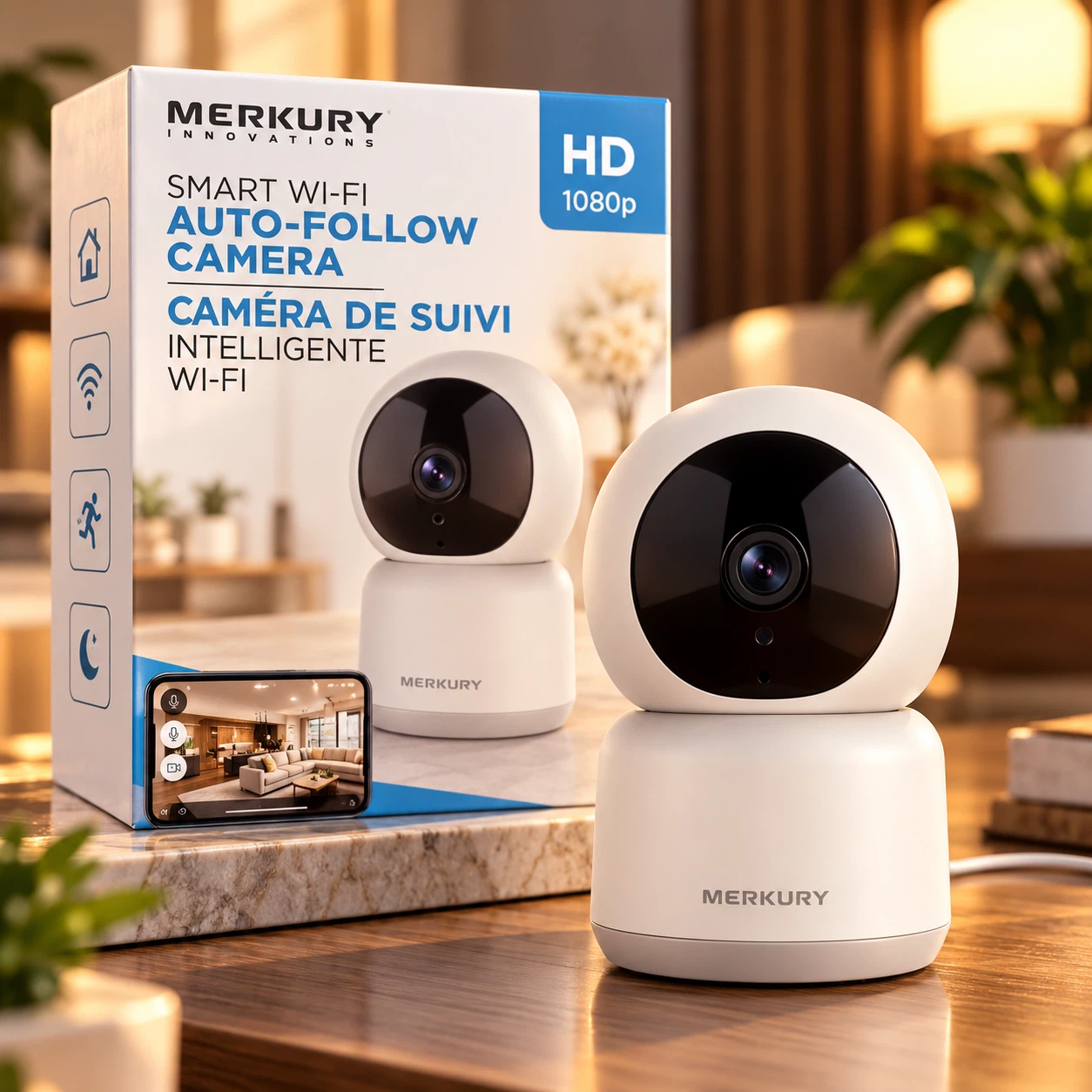 Merkury Innovations Smart Wi-Fi Auto-Follow Camera- New