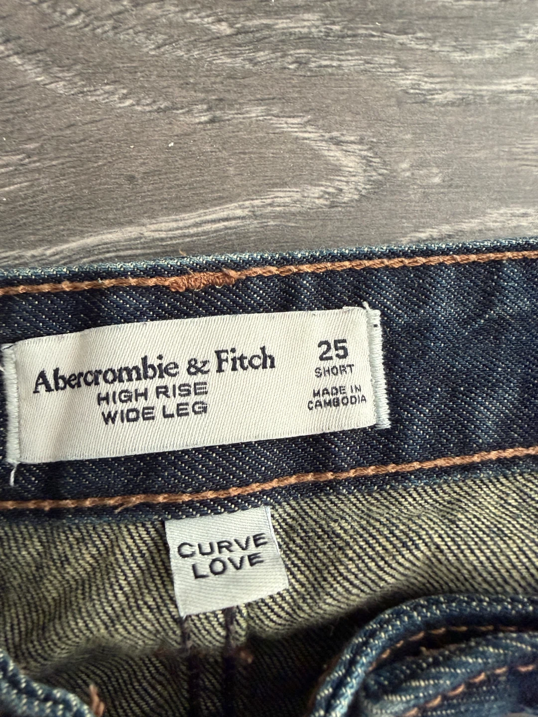 Abercrombie & Fitch Curve Love High Rise Wide Leg Jeans 25 - photo 2