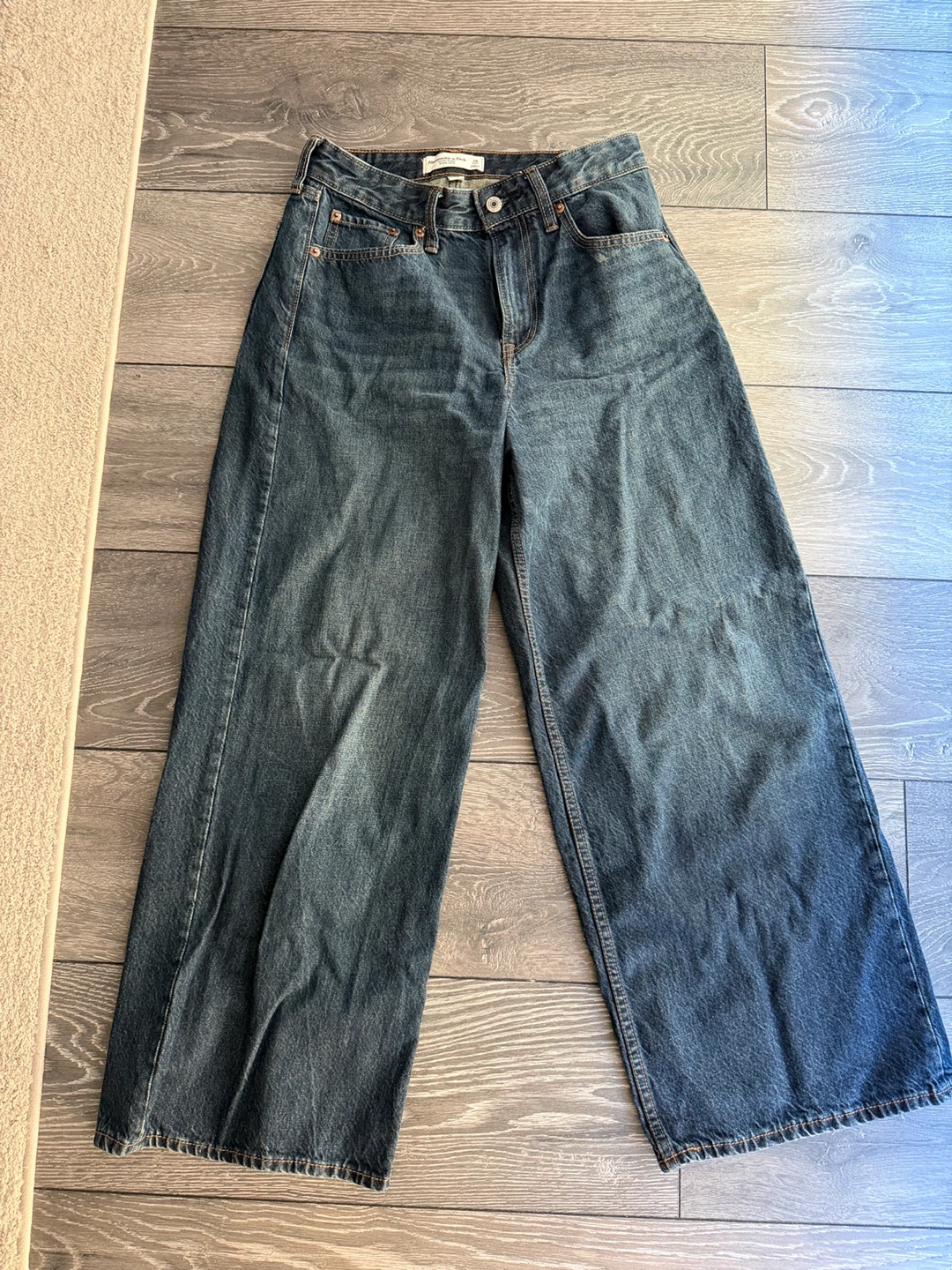 Abercrombie & Fitch Curve Love High Rise Wide Leg Jeans 25 - photo 3