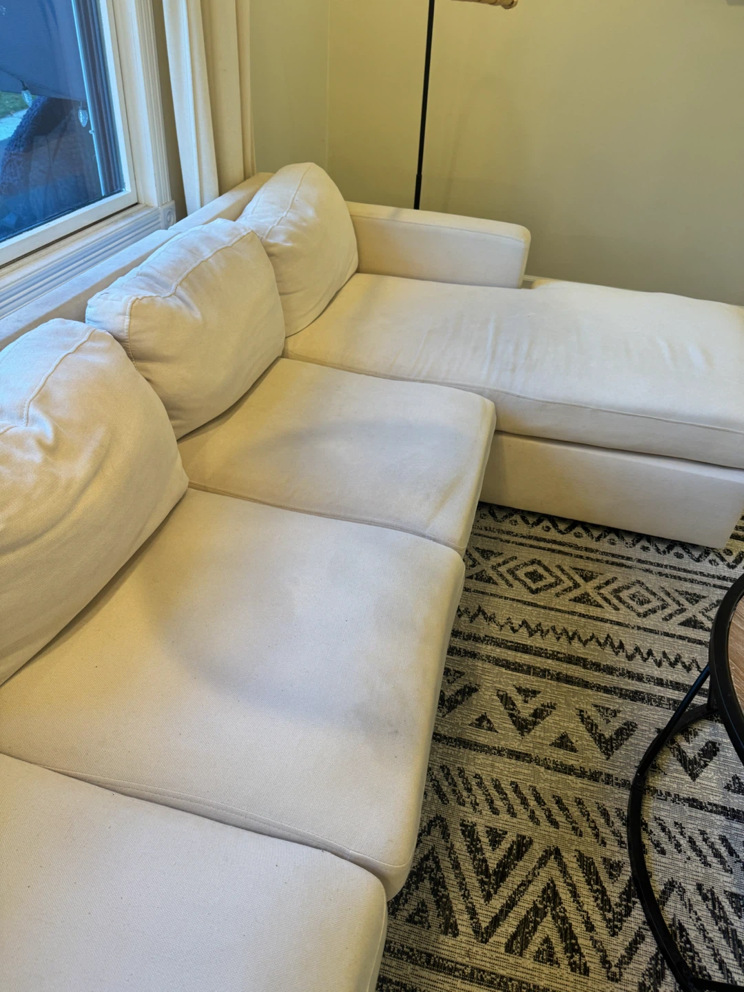 Cream Sectional Sofa with Chaise 137” - photo 3
