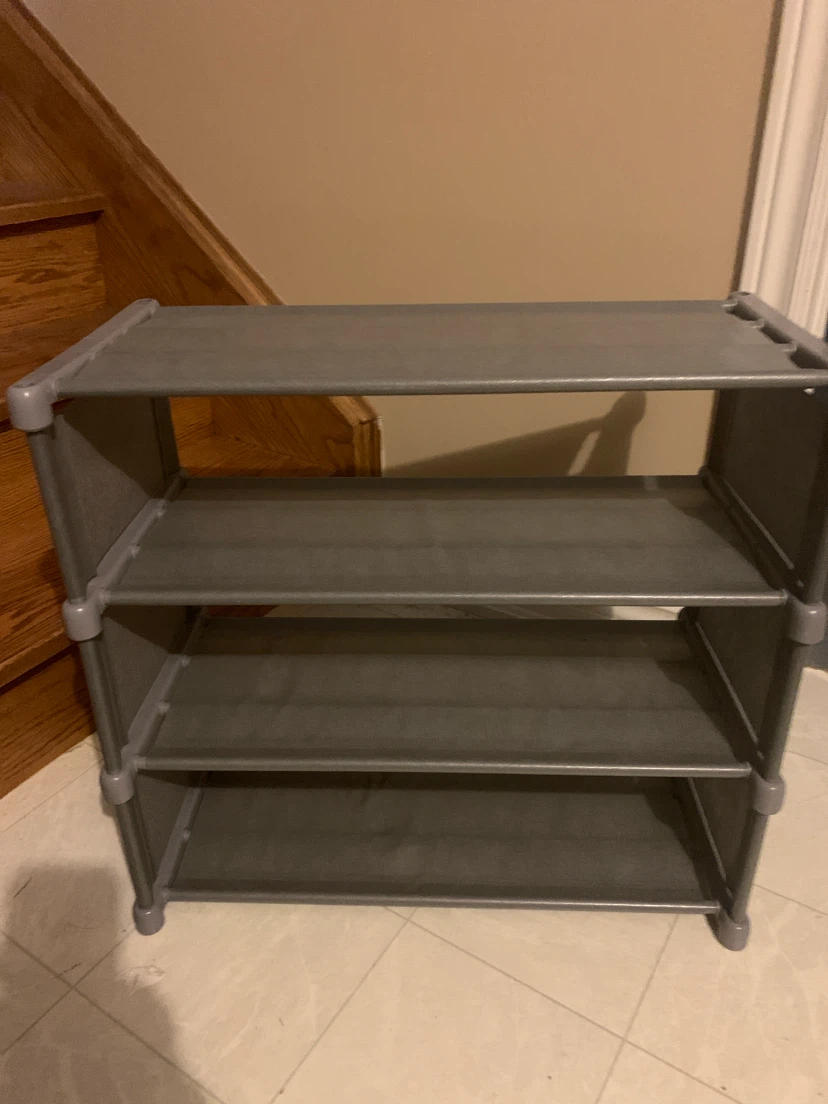 Four-Tier Grey Shoe Rack