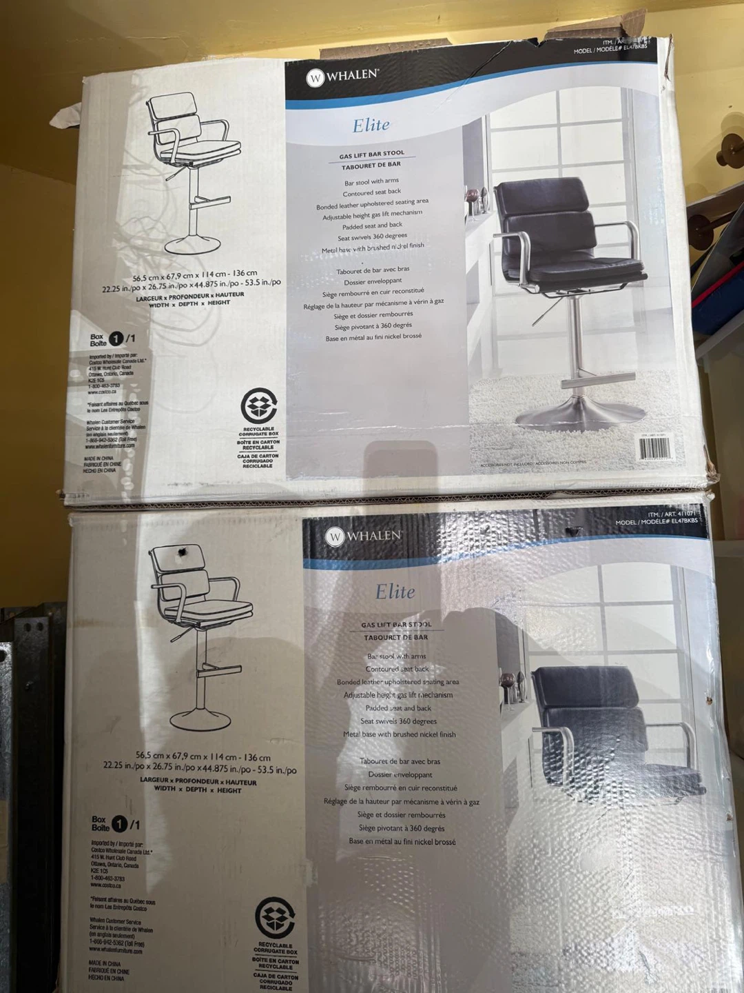 Whalen Elite Gas Lift Bar Stool