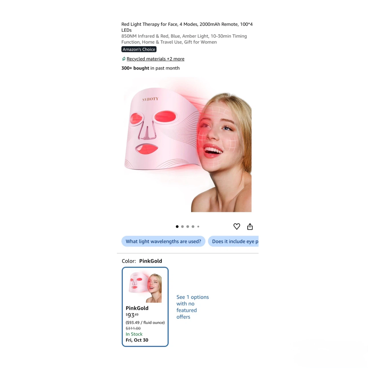 Brand new Red Light Therapy for Face, 4 Modes