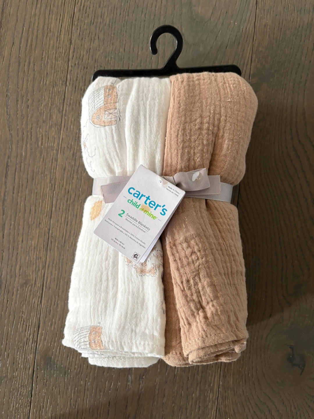 Carters baby cotton muslin blankets pkg of 2 NWT