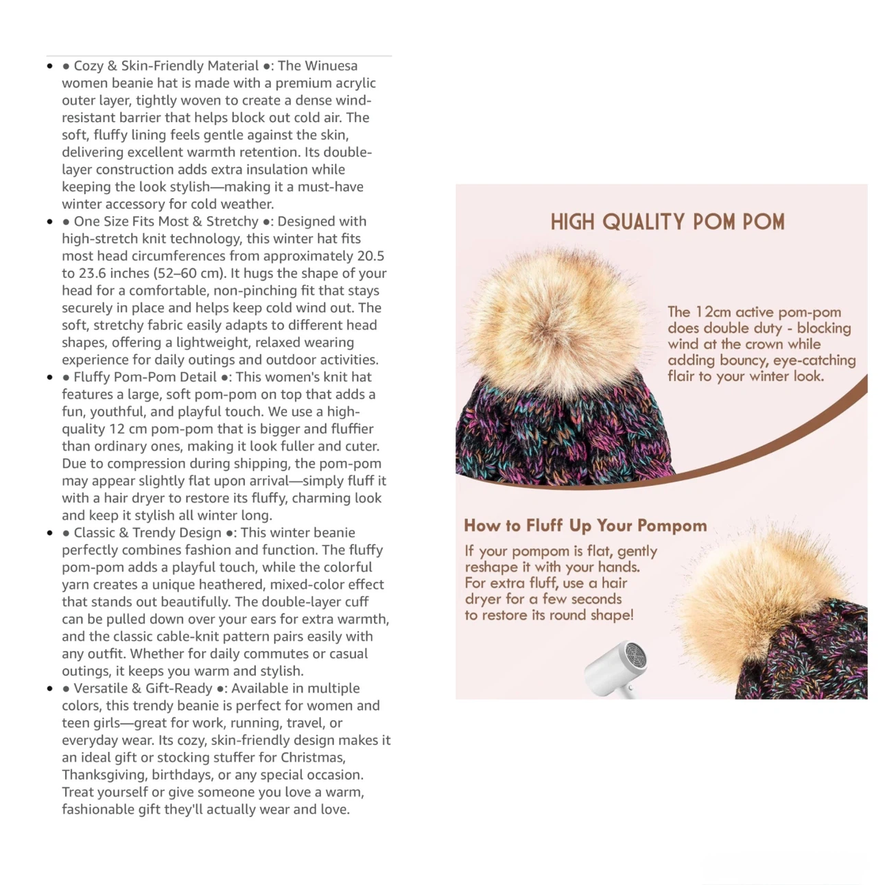 Brand new Womens Winter Hat with Pom Pom - photo 5
