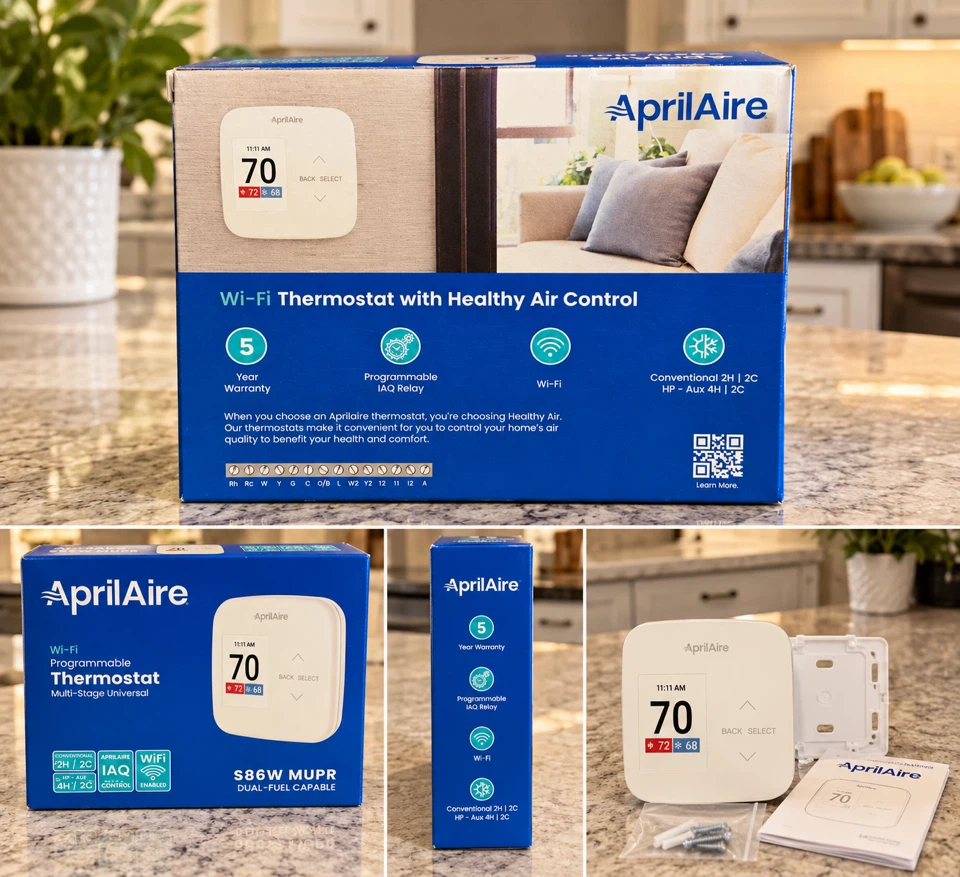 AprilAire S86W MUPR Wi-Fi Smart Thermostat BNIB - photo 3