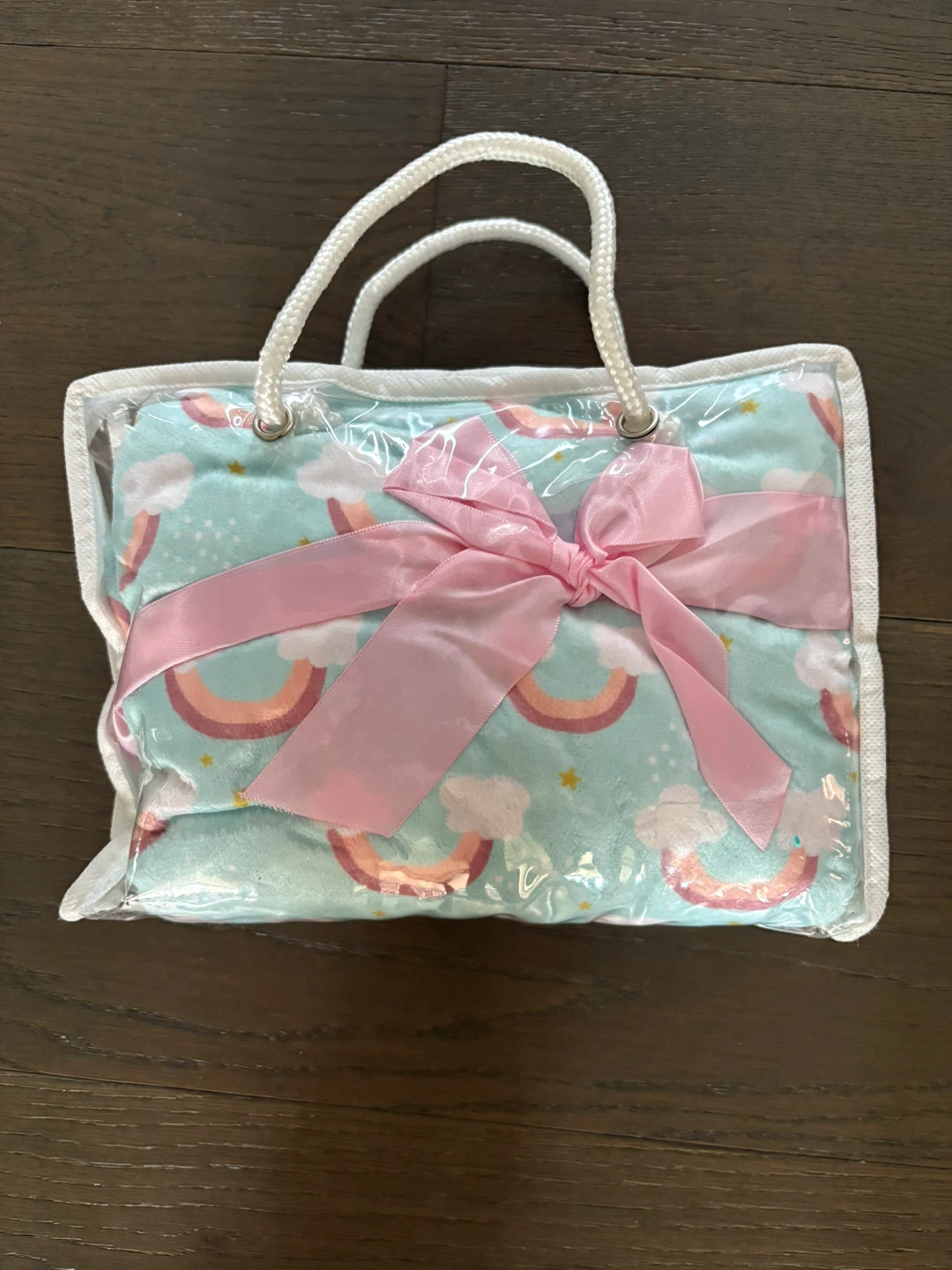 Simple being baby rainbow reversible blanket NWT