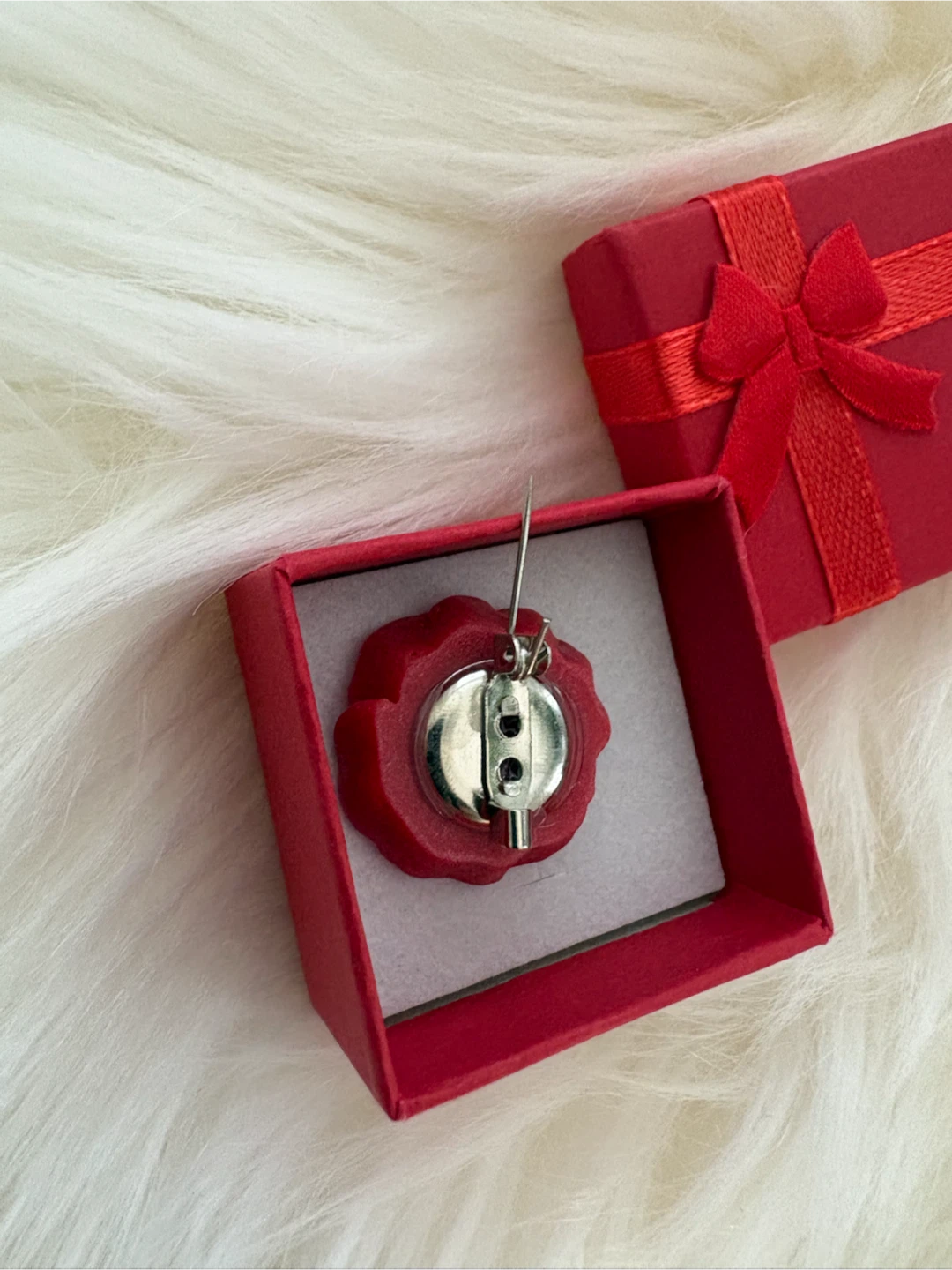Red Poppy Flower Pin Brooch - photo 4