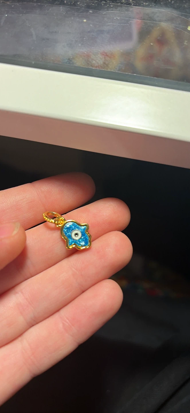 Pandora Opalescent Blue Hamsa Hand Dangle Charm - photo 2
