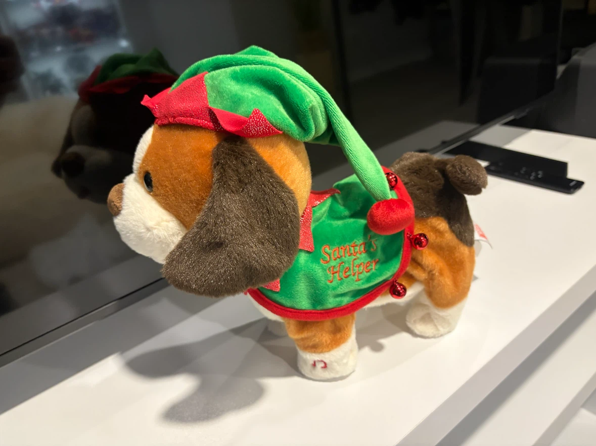 Cuddle Barn Santa's Helper Battery operated Plush Dog