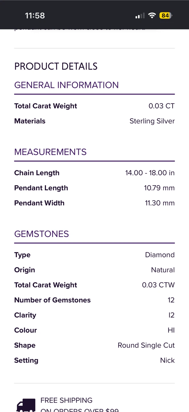 Sterling Silver Diamond Heart Necklace - photo 2