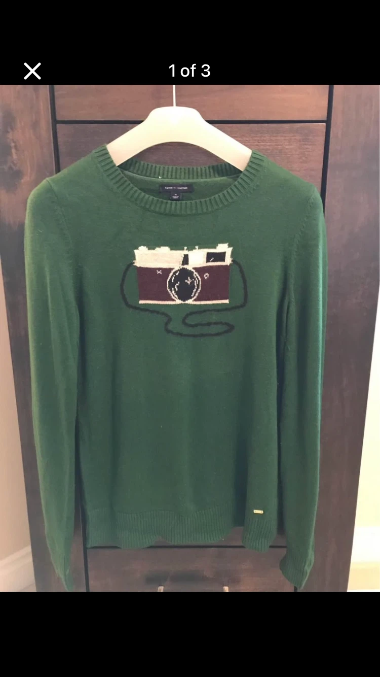 Tommy Hilfiger Green Camera Sweater
