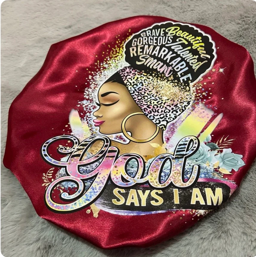 God Says I Am Satin Hair Bonnet