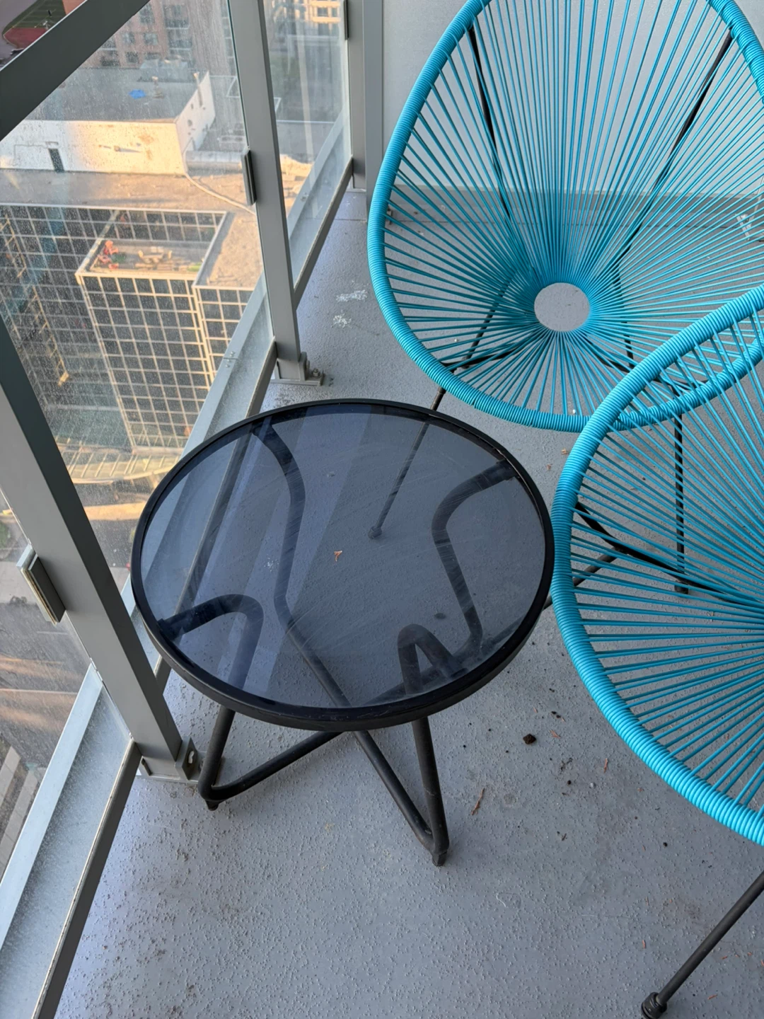3-Piece Blue Acapulco Chair and Side Table set - photo 3