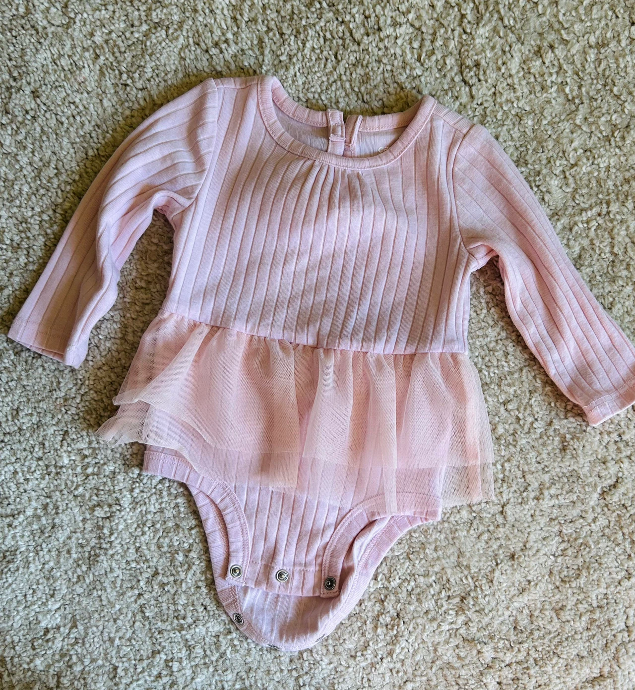 Carter's Baby Girl Long Sleeve Tutu Bodysuit Pink