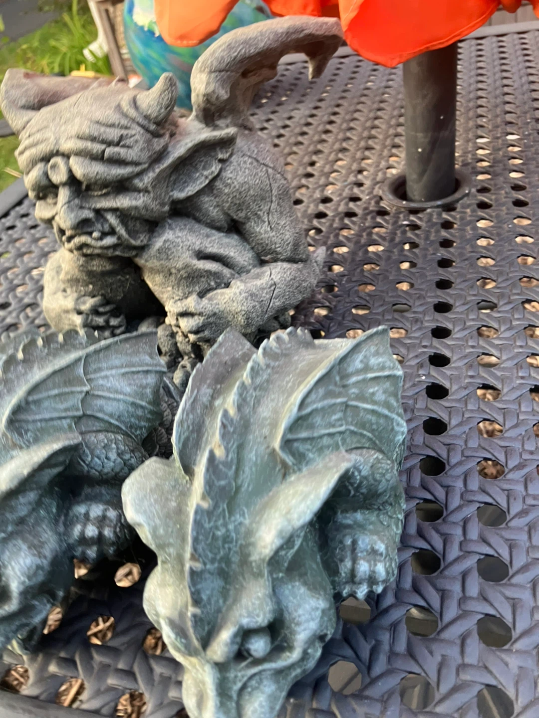Set of 4 Gargoyle and Dragon Garden Statues - photo 5