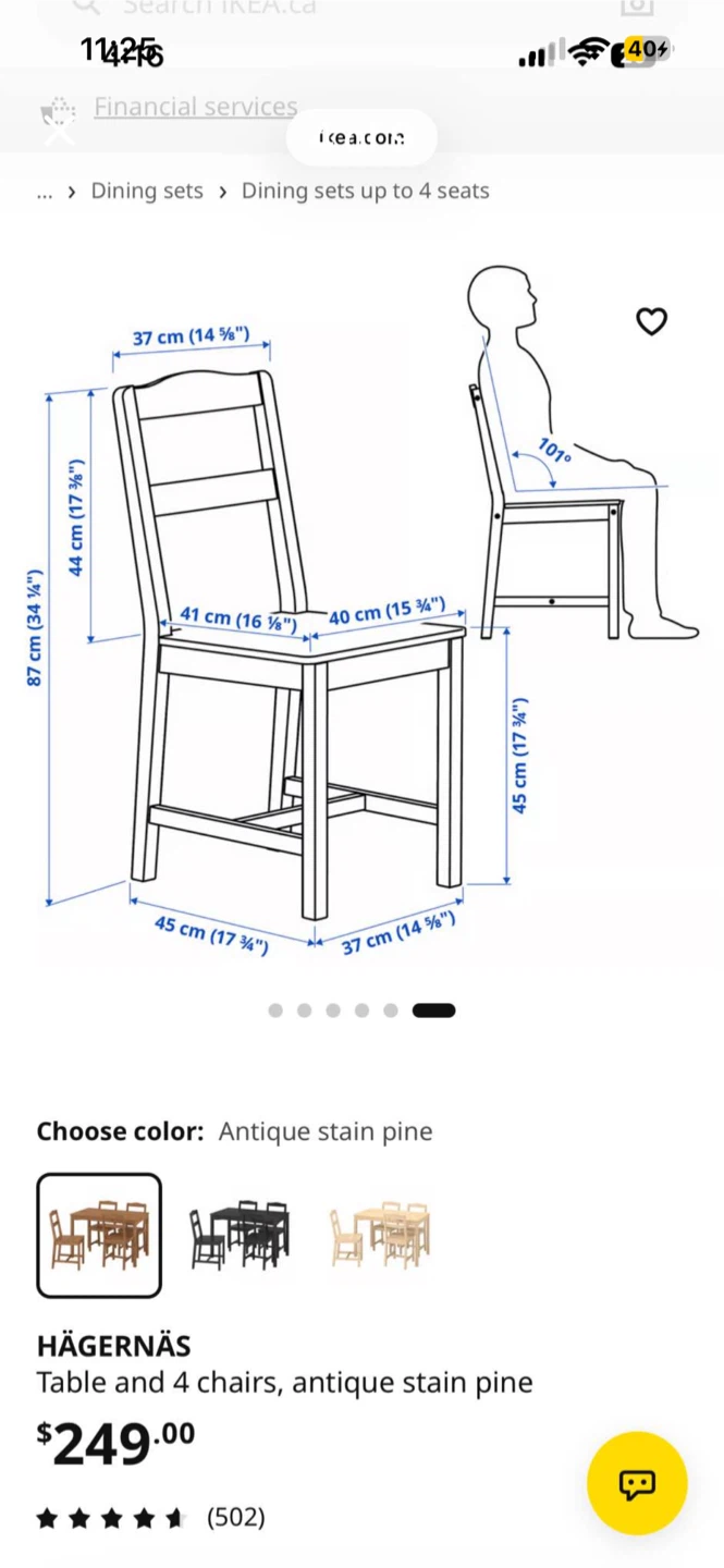 IKEA HÄGERNÄS Dining Table and 4 Chairs - photo 5