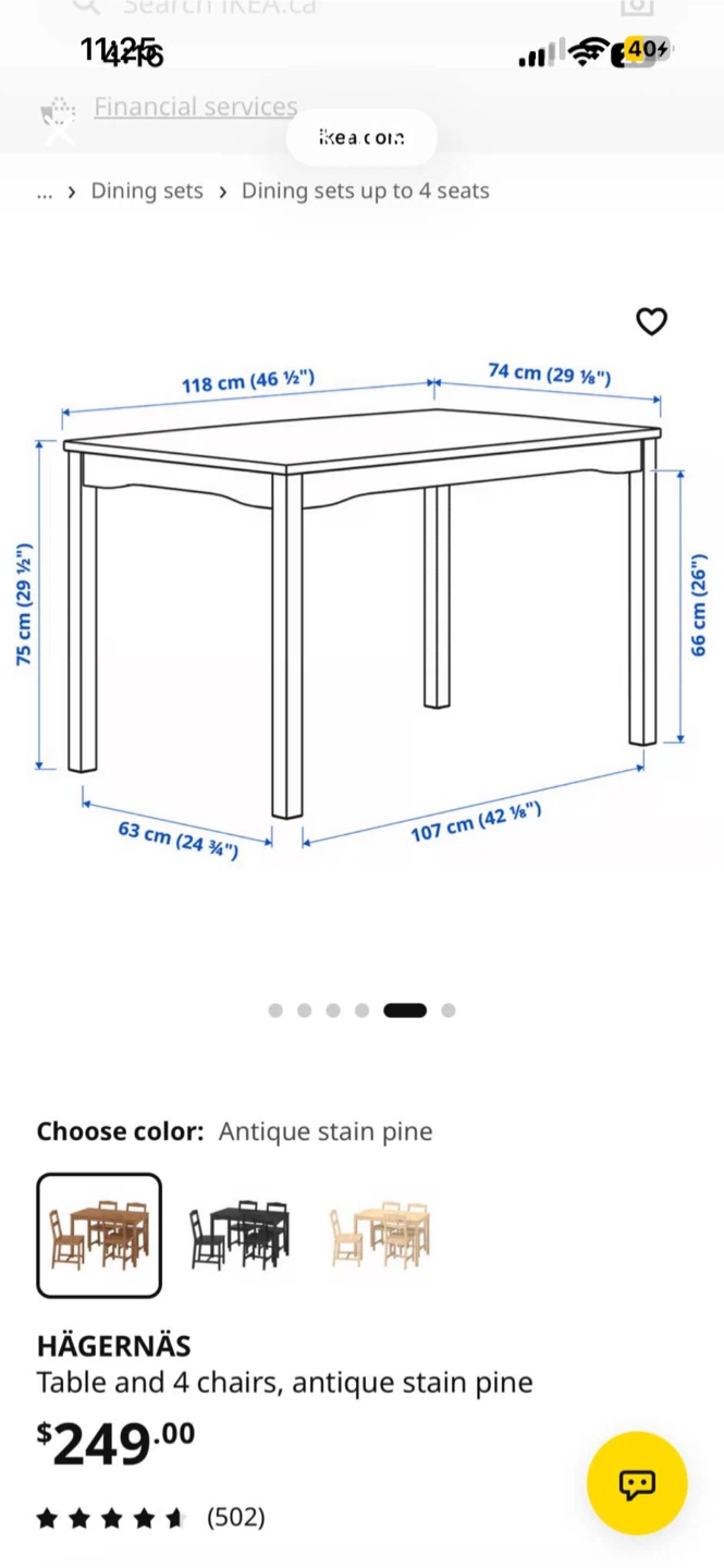 IKEA HÄGERNÄS Dining Table and 4 Chairs - photo 4