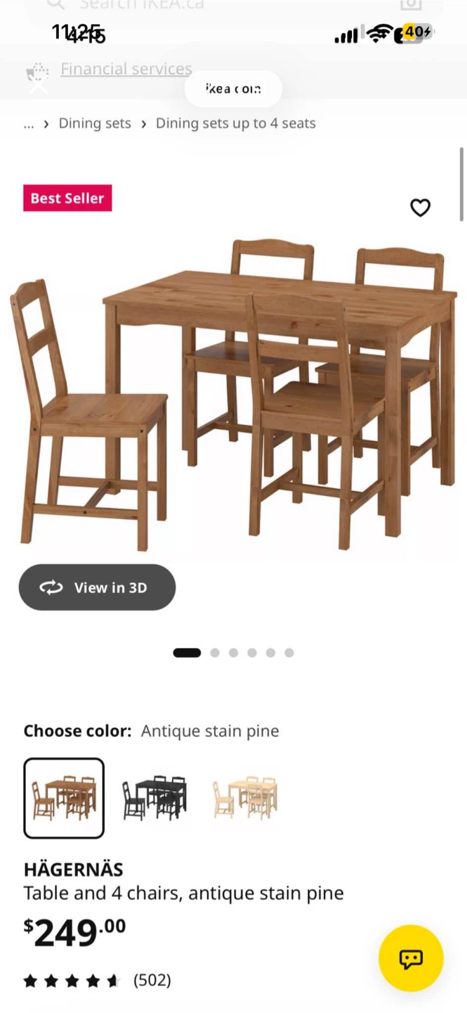 IKEA HÄGERNÄS Dining Table and 4 Chairs - photo 3