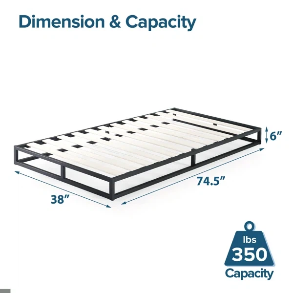 Twin size black metal bed frame - photo 3