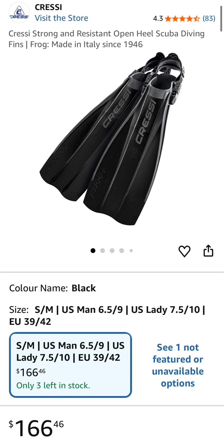 Cressi Frog Scuba Diving Fins Size X-L - photo 2
