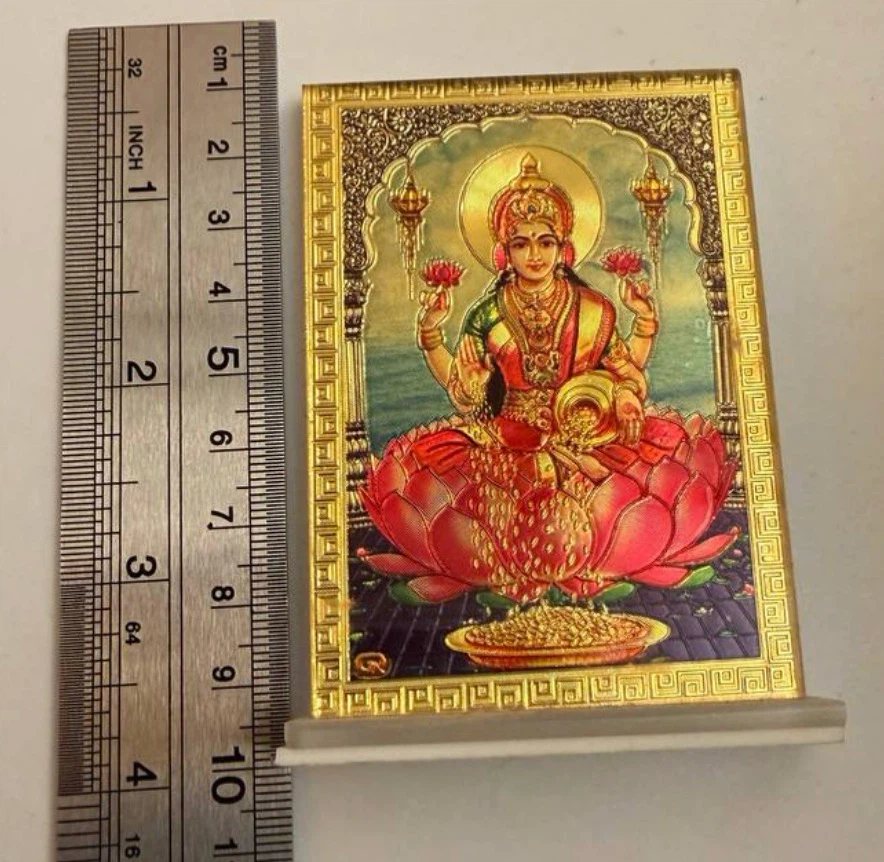 Goddess Lakshmi Gold Toned Decorative Plaque