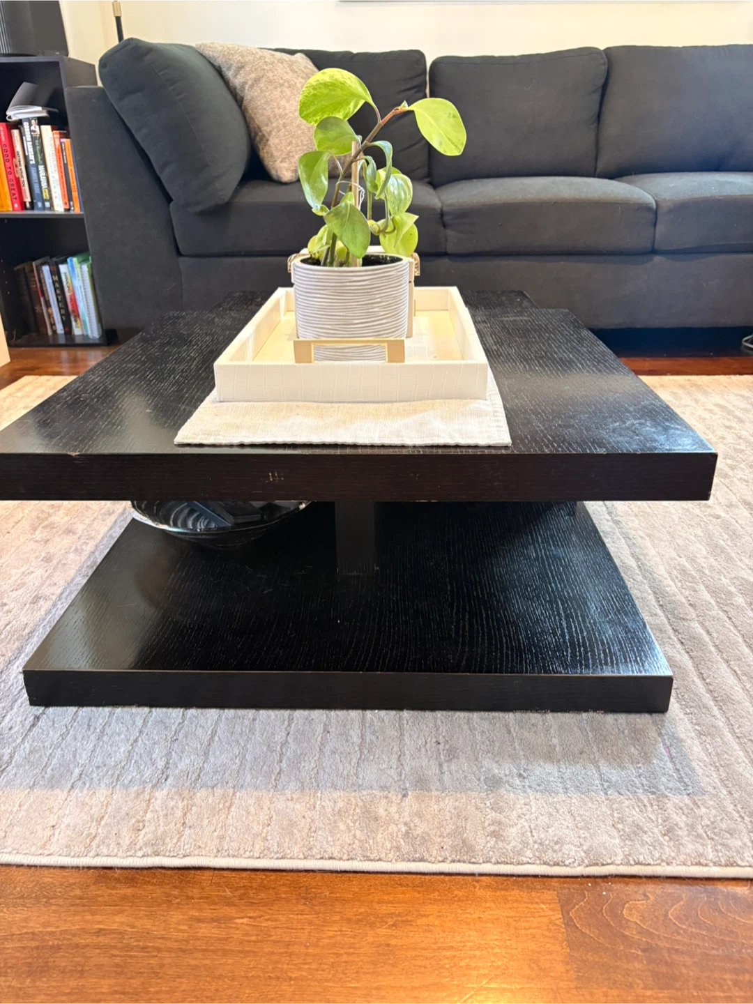 Black Coffee Table with Storage Drawer - photo 4