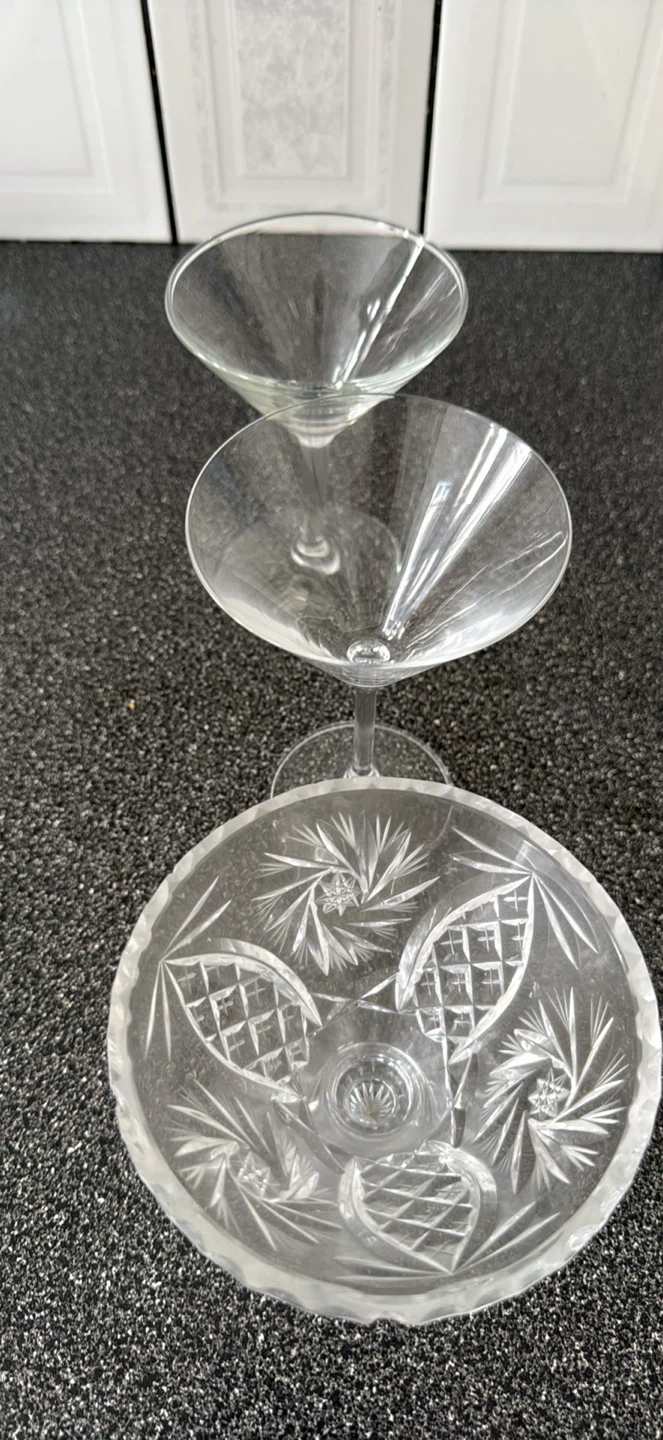 Set of 3 assorted crystal and glass stemware - photo 2