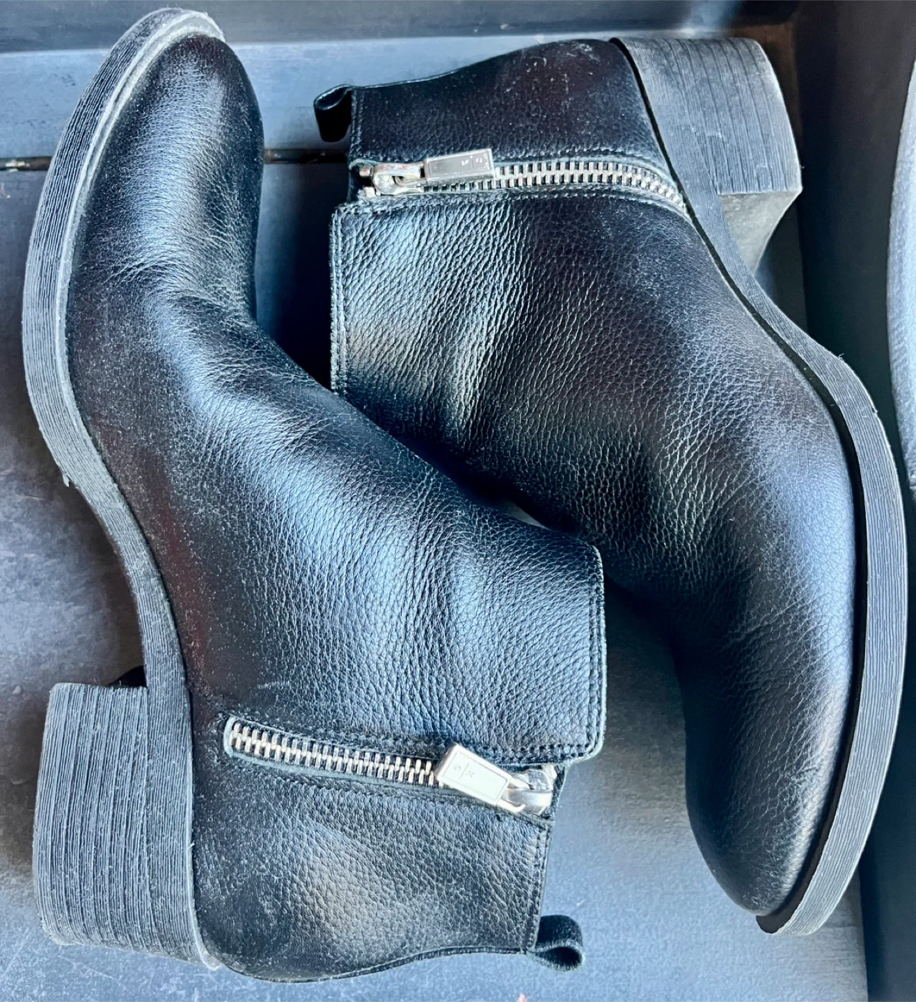 Kenneth Cole Black Leather Ankle Boots