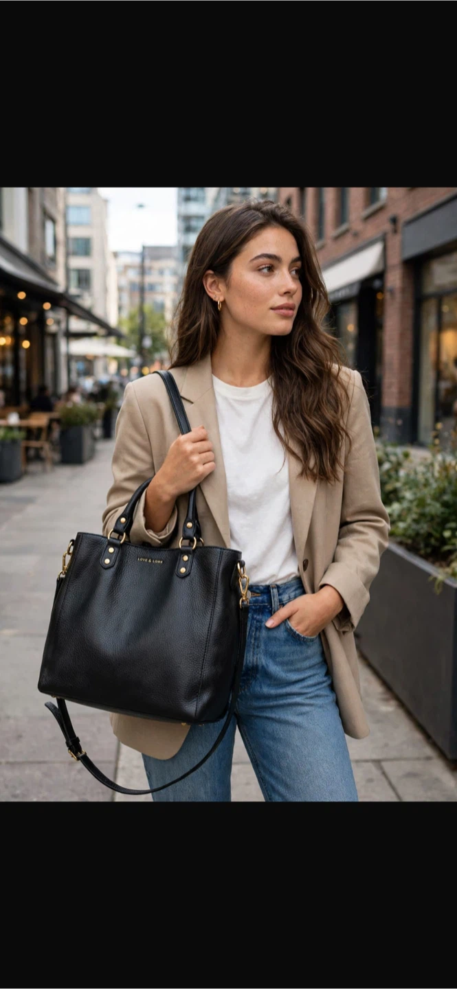 Love & Lore Black Tote Bag