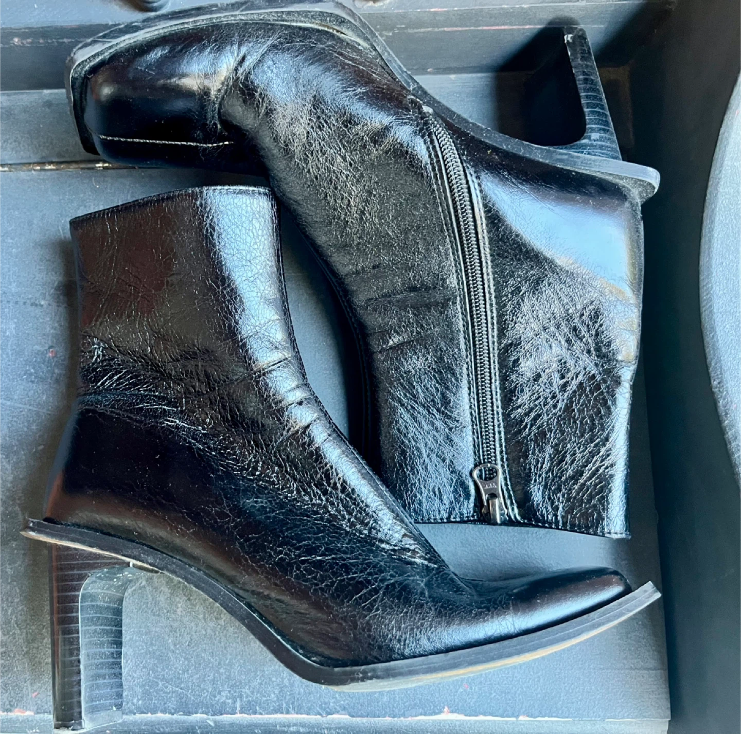 L’intervalle Black Square Toe Ankle Boots - photo 5