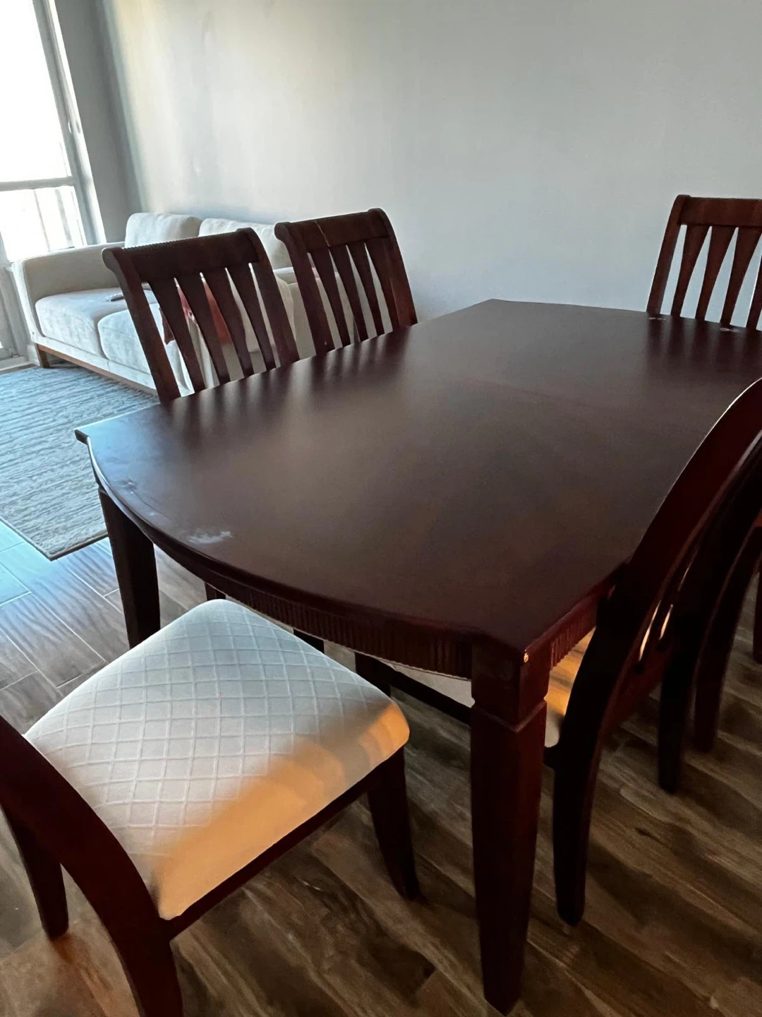 Dining table (Extendable) with 6 matching chairs - photo 2