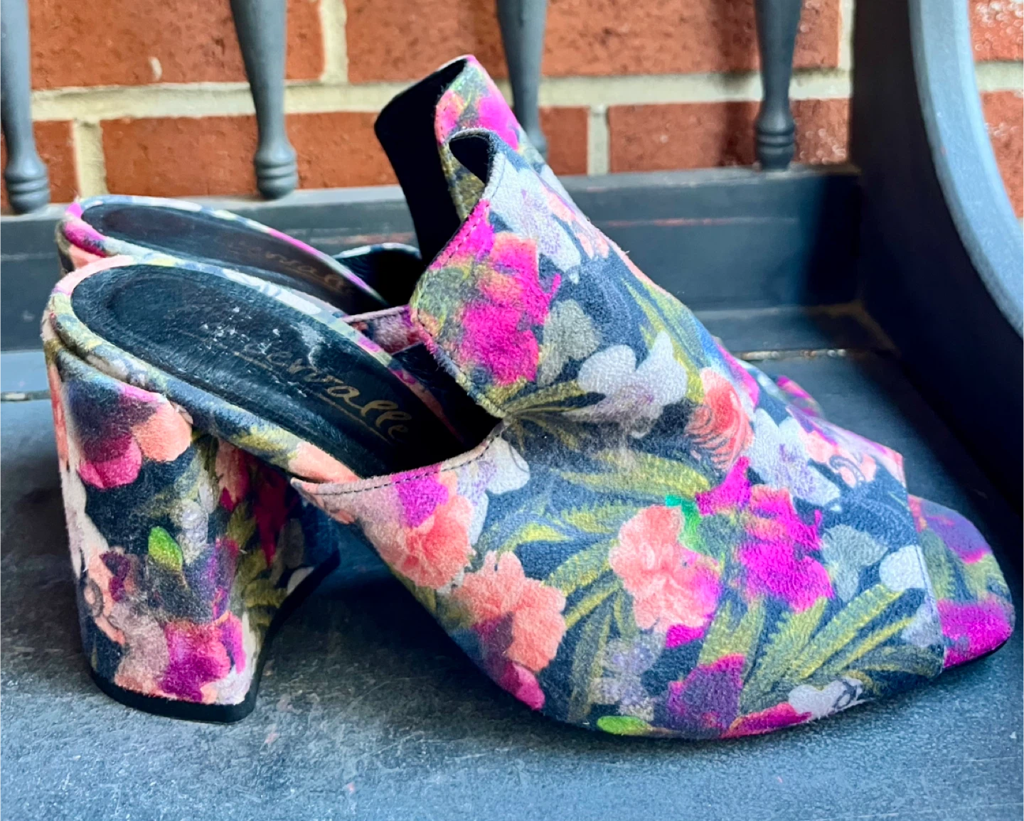 L’intervalle Floral Print Open-Toe Block Heel Mules - photo 2