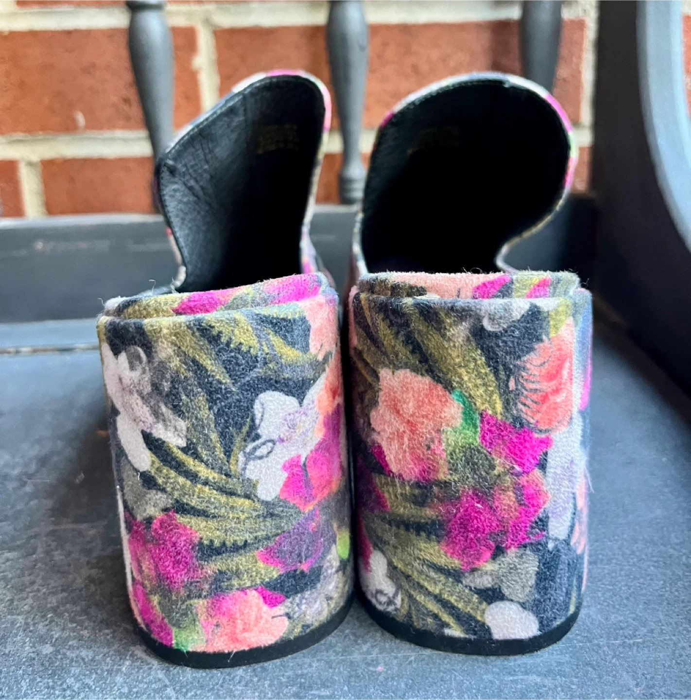 L’intervalle Floral Print Open-Toe Block Heel Mules - photo 3
