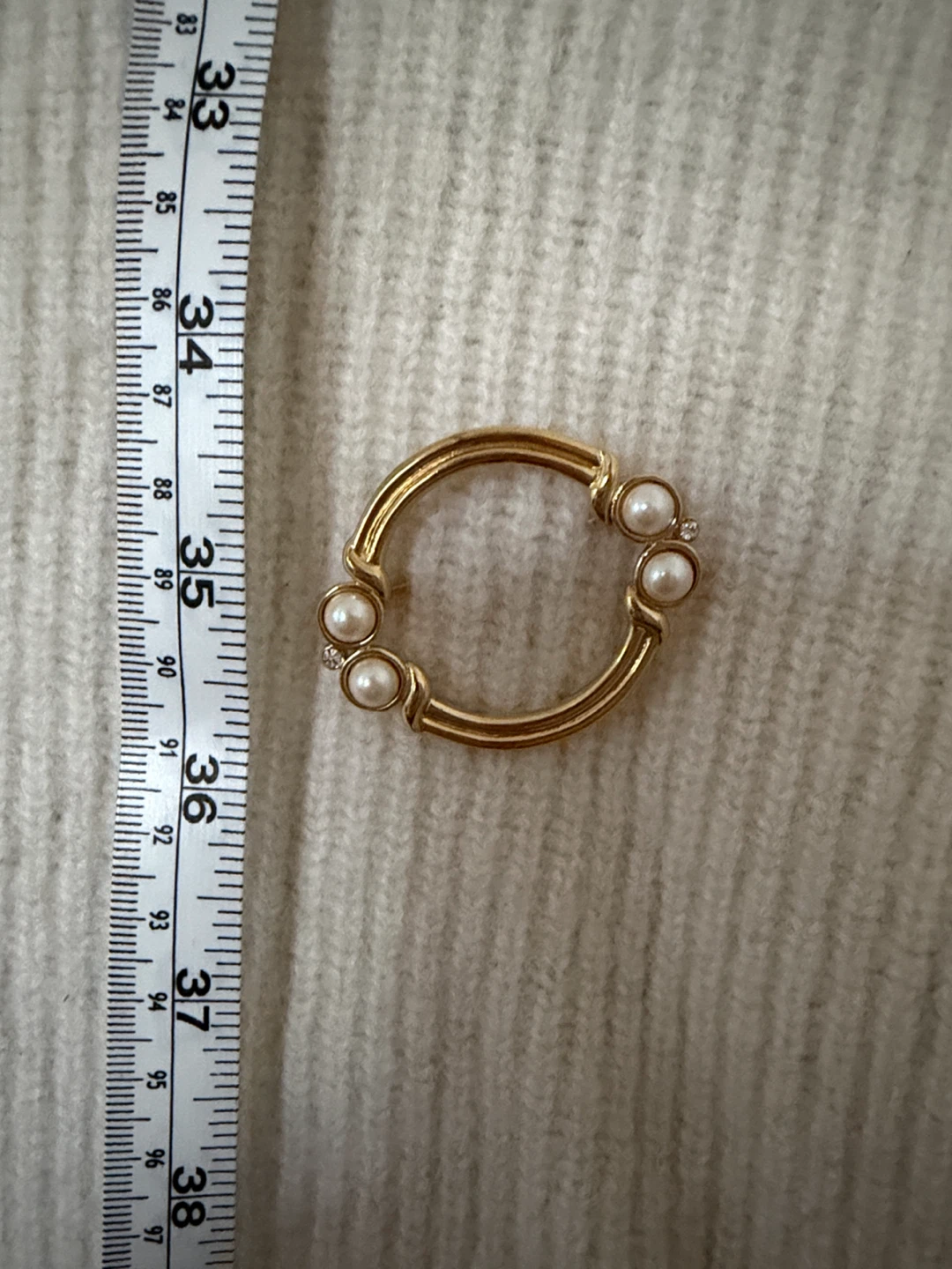 Monet Gold-Tone Faux Pearl Brooch