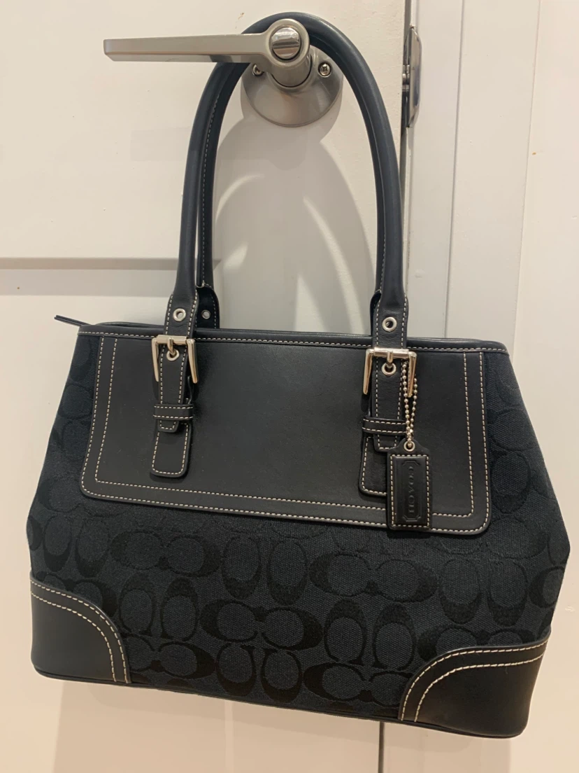🖤 New Coach Black Signature Hampton Leather Tote Bag 🖤