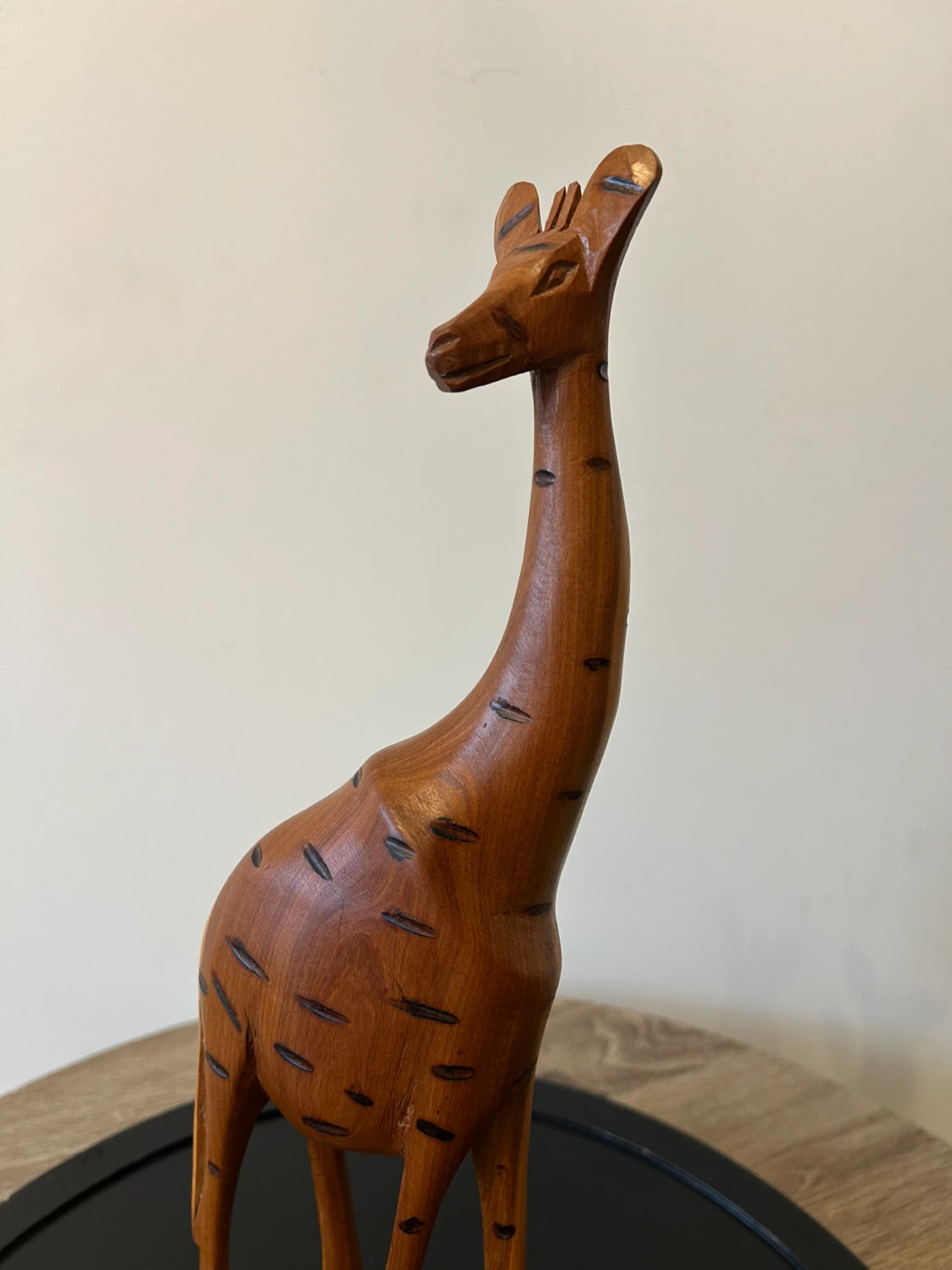 Vintage Hand-Carved Wooden Giraffe & Baby - photo 3