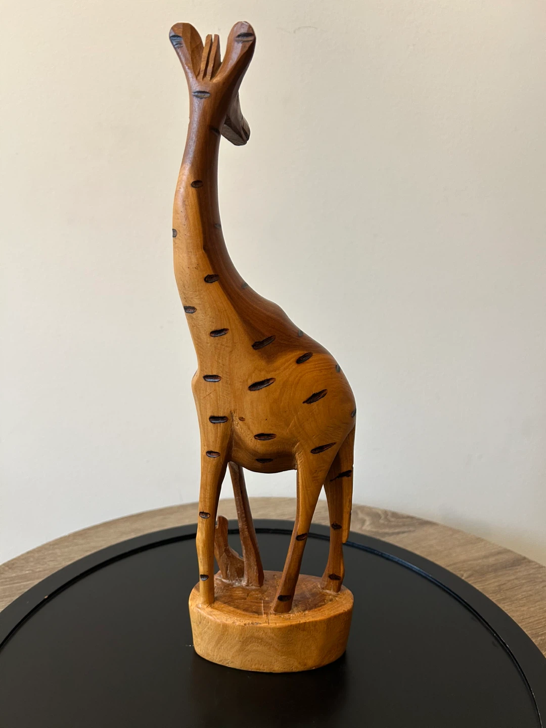 Vintage Hand-Carved Wooden Giraffe & Baby - photo 4