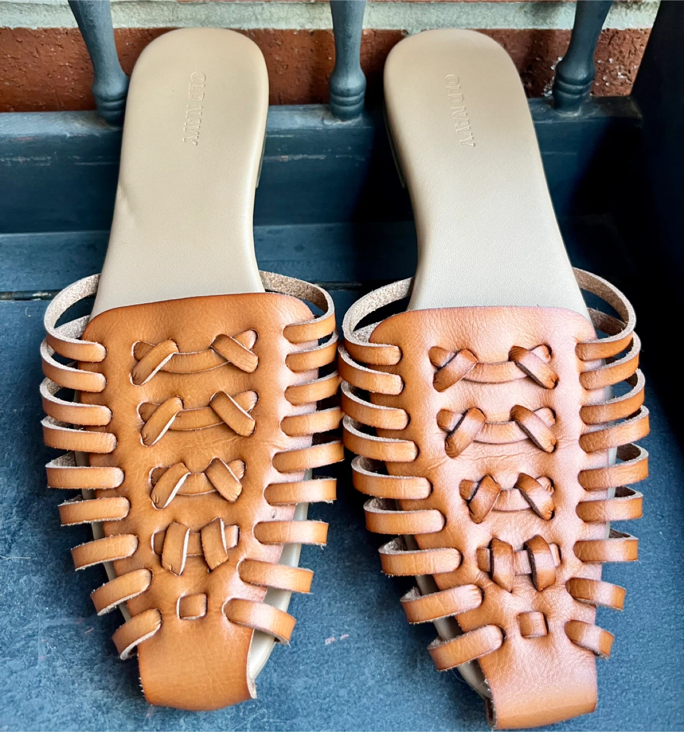 Old Navy Woven Tan Mules
