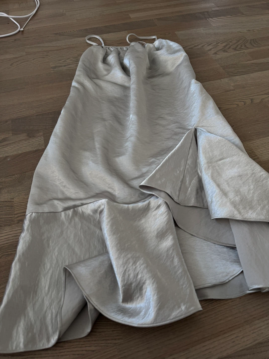 Designer’s Silver satin slip dress