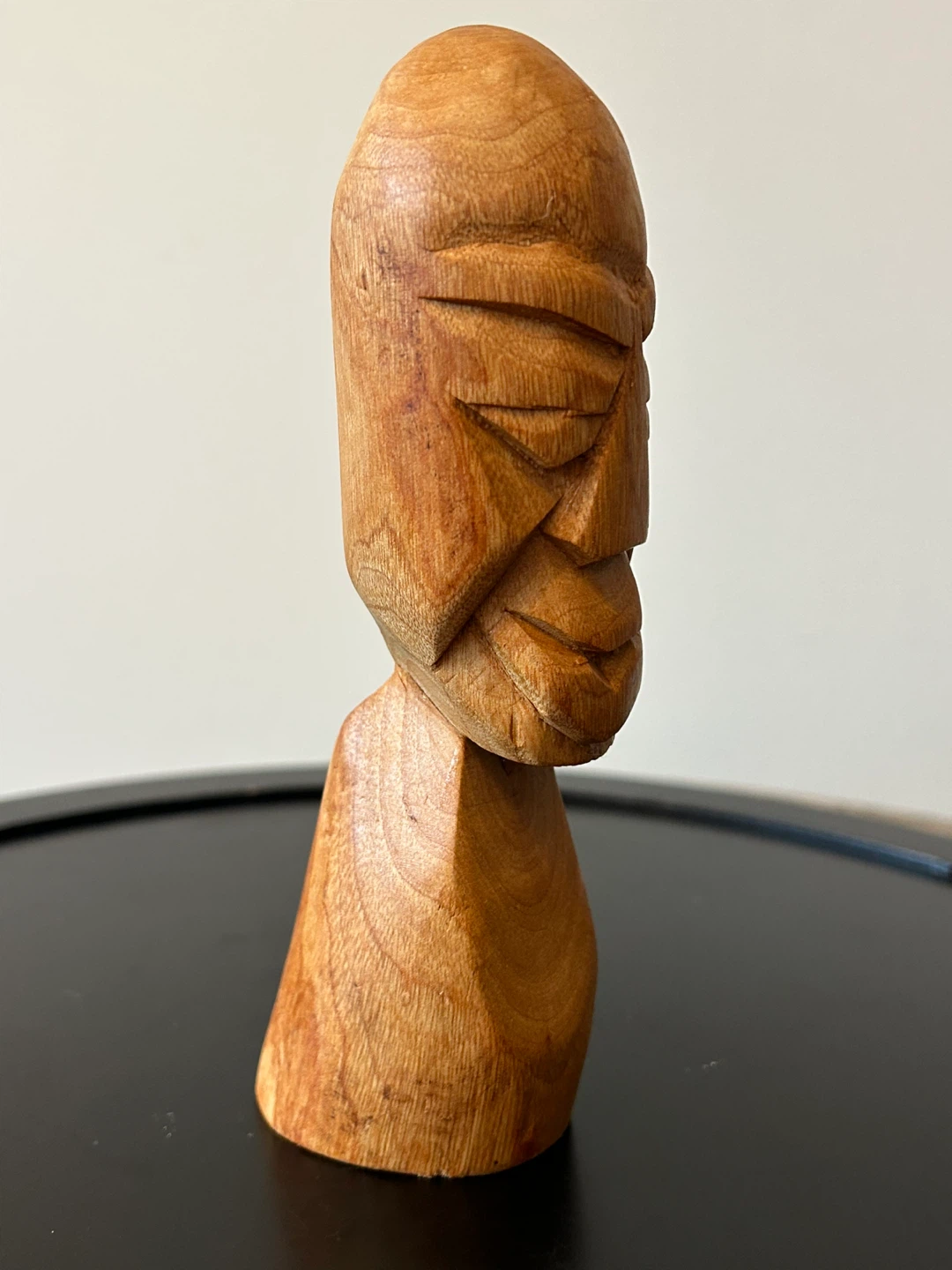 Vintage 1977 Hand-Carved Wooden Head Bust – Signed - photo 4