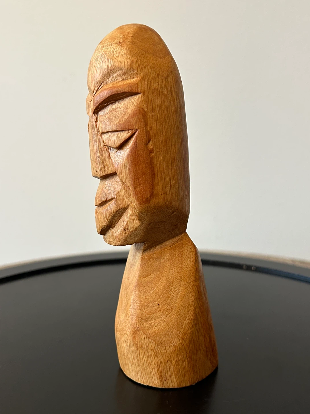 Vintage 1977 Hand-Carved Wooden Head Bust – Signed - photo 5