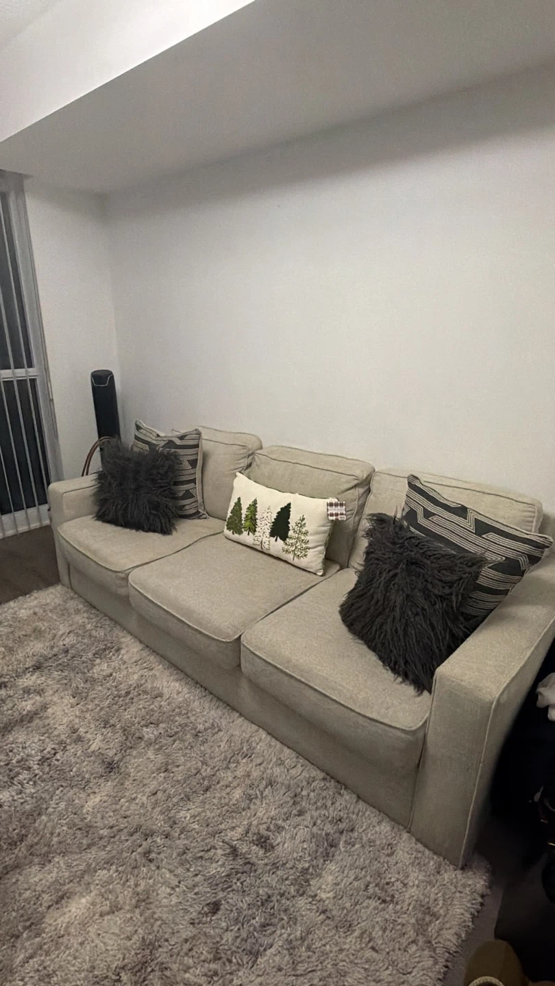 Beige 3-Seater Sofa