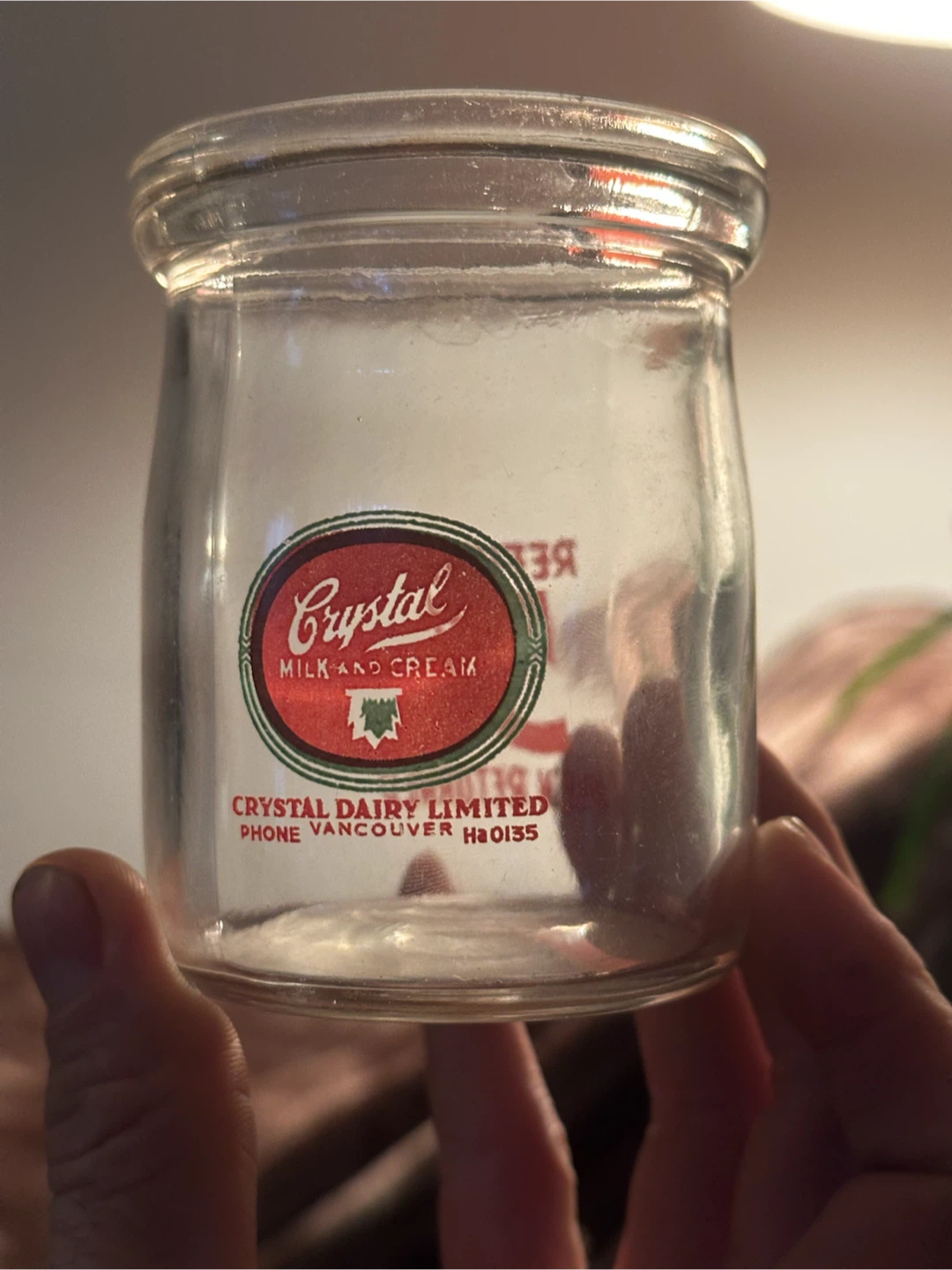 1930/40s Crystal Dairy Limited Jar Vancouver