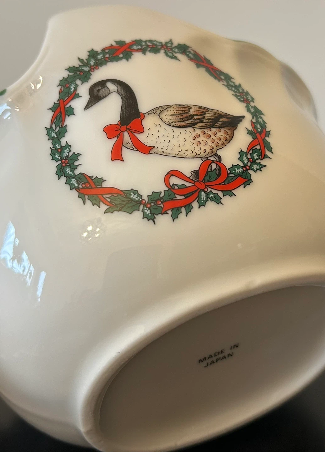 Vintage Christmas Canada Goose Ceramic Basket - Japan - photo 3