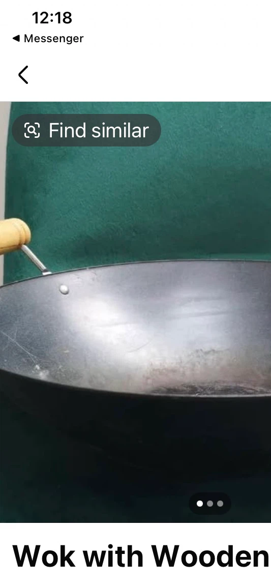 Black Steel Wok with Wooden Handle