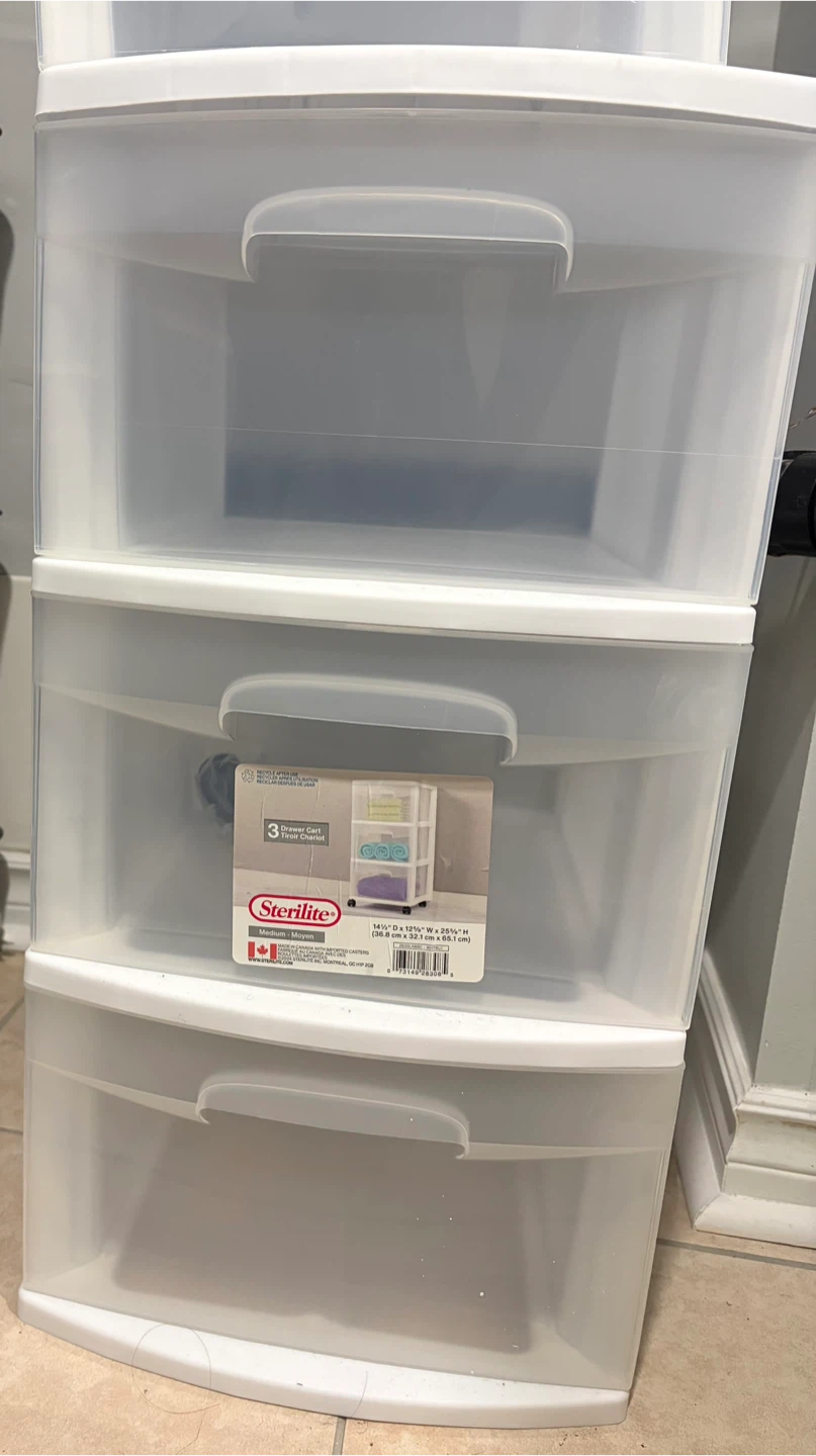 Sterilite 3 Drawer Cart Medium