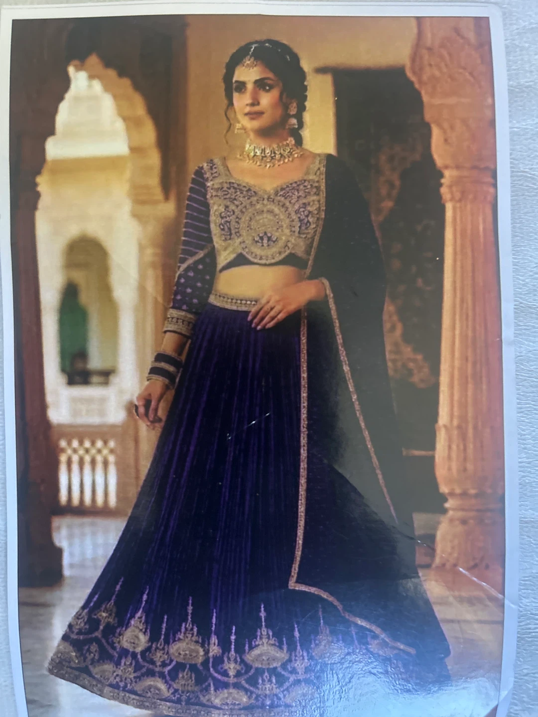 Purple Embroidered Lehenga Set